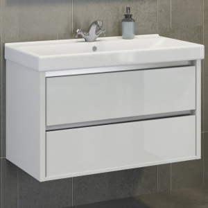 Тумба с раковиной Comforty Дублин 90 белый глянец, раковина 8059 Тумба с раковиной Comforty Дублин 90 белый глянец, раковина 8059