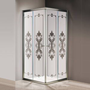 Душевой уголок Cezares Giubileo-A2-90 матовое стекло с узором, бронза Душевой уголок Cezares Giubileo-A2-90 матовое стекло с узором, бронза