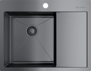 Мойка кухонная Omoikiri Akisame 65-GM-L 4973097 вороненая сталь Мойка кухонная Omoikiri Akisame 65-GM-L 4973097 вороненая сталь