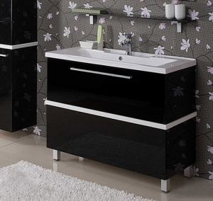 Тумба с раковиной Акватон Турин 100 с белой панелью Тумба с раковиной Акватон Турин 100 с белой панелью