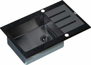 Мойка кухонная Zorg Inox Glass GL-7851-black-grafit черное стекло Мойка кухонная Zorg Inox Glass GL-7851-black-grafit черное стекло