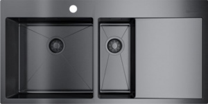 Мойка кухонная Omoikiri Akisame 100-2-GM-L вороненая сталь Мойка кухонная Omoikiri Akisame 100-2-GM-L вороненая сталь