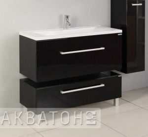 Тумба с раковиной Акватон Мадрид 100 черная с ящиком Тумба с раковиной Акватон Мадрид 100 черная с ящиком