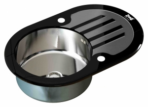 Мойка кухонная Zorg Inox Glass GL-7851-OV-BLACK черное стекло Мойка кухонная Zorg Inox Glass GL-7851-OV-BLACK черное стекло