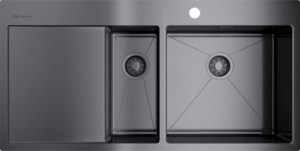 Мойка кухонная Omoikiri Akisame 100-2-GM-R вороненая сталь Мойка кухонная Omoikiri Akisame 100-2-GM-R вороненая сталь