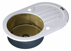 Мойка кухонная Zorg Inox Glass GL-7851-OV-WHITE-BRONZE белое стекло Мойка кухонная Zorg Inox Glass GL-7851-OV-WHITE-BRONZE белое стекло