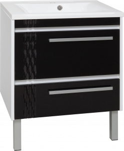 Тумба с раковиной Runo Мира 75 черная Тумба с раковиной Runo Мира 75 черная