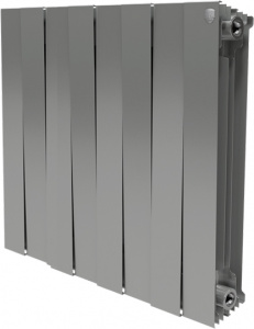 Радиатор биметаллический Royal Thermo Piano Forte 500 silver satin 8 секций, серебро Радиатор биметаллический Royal Thermo Piano Forte 500 silver satin 8 секций, серебро