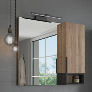 Зеркало-шкаф Comforty Штутгарт 90, дуб тёмно-коричневый Зеркало-шкаф Comforty Штутгарт 90, дуб тёмно-коричневый