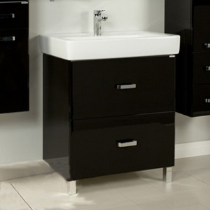 Тумба с раковиной Акватон Америна Н 80 черная Тумба с раковиной Акватон Америна Н 80 черная