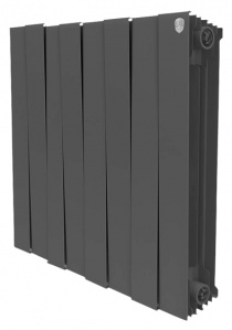 Радиатор биметаллический Royal Thermo Piano Forte 500 noir sable 8 секций, черный Радиатор биметаллический Royal Thermo Piano Forte 500 noir sable 8 секций, черный