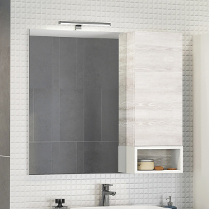 Зеркало-шкаф Comforty Прага 90 дуб белый Зеркало-шкаф Comforty Прага 90 дуб белый