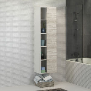 Шкаф-пенал Comforty Прага 45 дуб белый Шкаф-пенал Comforty Прага 45 дуб белый