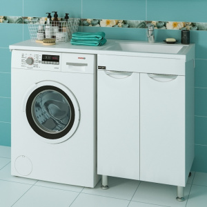 Тумба напольная Лидер 56 с умывальником над стиральной машиной Лидер 120 правая Тумба напольная Лидер 56 с умывальником над стиральной машиной Лидер 120 правая