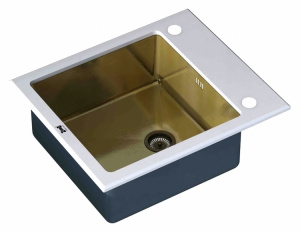 Мойка кухонная Zorg Inox Glass GL-6051-WHITE-BRONZE белое стекло Мойка кухонная Zorg Inox Glass GL-6051-WHITE-BRONZE белое стекло