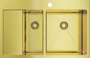 Мойка кухонная Omoikiri Akisame 78-2-LG-R светлое золото Мойка кухонная Omoikiri Akisame 78-2-LG-R светлое золото