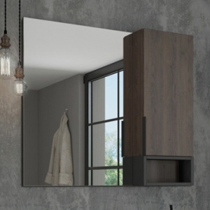 Зеркало-шкаф Comforty Франкфурт 90, дуб шоколадно-коричневый Зеркало-шкаф Comforty Франкфурт 90, дуб шоколадно-коричневый