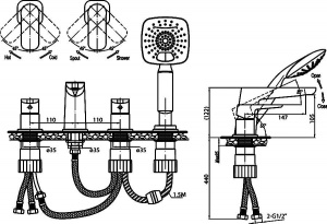 Смеситель Cezares Grace C BVD 01 на борт ванны Смеситель Cezares Grace C BVD 01 на борт ванны