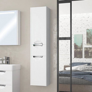 Шкаф-пенал Акватон Сильва R дуб полярный, с бельевой корзиной Шкаф-пенал Акватон Сильва R дуб полярный, с бельевой корзиной