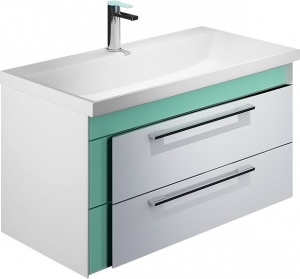 Тумба с раковиной Iddis Color Plus 90 белая, мятная Тумба с раковиной Iddis Color Plus 90 белая, мятная