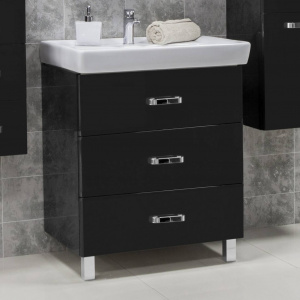 Тумба с раковиной Акватон Америна М 70 черная Тумба с раковиной Акватон Америна М 70 черная