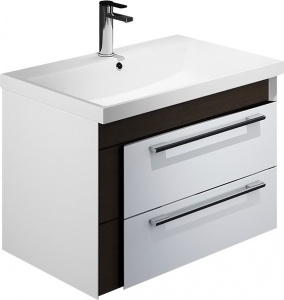 Тумба с раковиной Iddis Color Plus 60 белая, темное дерево Тумба с раковиной Iddis Color Plus 60 белая, темное дерево