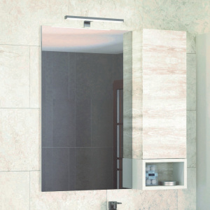 Зеркало-шкаф Comforty Прага 75 дуб белый Зеркало-шкаф Comforty Прага 75 дуб белый