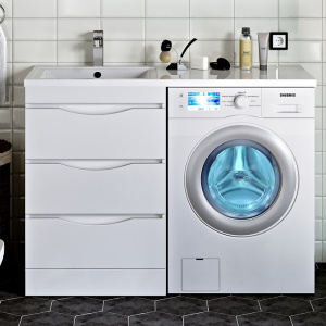 Тумба с раковиной Runo Орион 60 раковина белая, под стиральную машину Тумба с раковиной Runo Орион 60 раковина белая, под стиральную машину