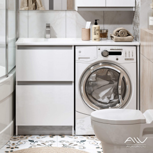 Тумба с раковиной Alavann Soft Silver 120 белая Тумба с раковиной Alavann Soft Silver 120 белая
