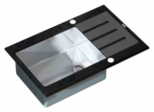 Мойка кухонная Zorg Inox Glass GL-7851-BLACK черное стекло Мойка кухонная Zorg Inox Glass GL-7851-BLACK черное стекло