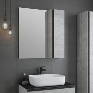 Зеркало-шкаф Comforty Эдинбург 75 бетон светлый Зеркало-шкаф Comforty Эдинбург 75 бетон светлый