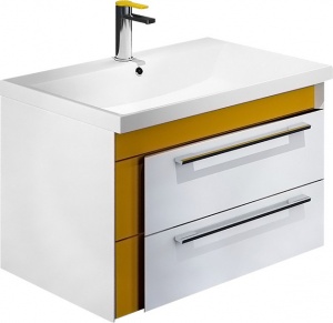 Тумба с раковиной Iddis Color Plus 70 белая, горчичная Тумба с раковиной Iddis Color Plus 70 белая, горчичная