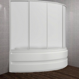 Шторка на ванну Bas Сагра 4 ств., пластик