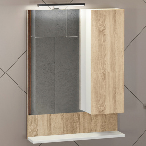 Зеркало-шкаф Comforty Рига 60 дуб сонома Зеркало-шкаф Comforty Рига 60 дуб сонома