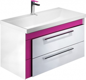 Тумба с раковиной Iddis Color Plus 90 белая, розовая Тумба с раковиной Iddis Color Plus 90 белая, розовая