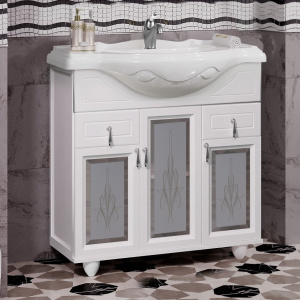 Тумба с раковиной Opadiris Тибет 85 белая матовая Тумба с раковиной Opadiris Тибет 85 белая матовая