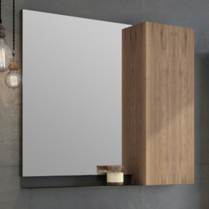 Зеркало-шкаф Comforty Кёльн 90 дуб темный Зеркало-шкаф Comforty Кёльн 90 дуб темный