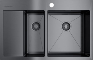 Мойка кухонная Omoikiri Akisame 78-2-GM-R вороненая сталь Мойка кухонная Omoikiri Akisame 78-2-GM-R вороненая сталь