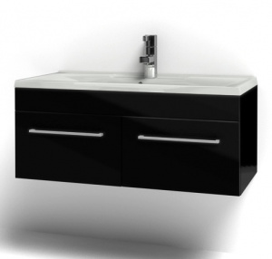 Тумба с раковиной Акватон Мадрид 100 черная с 2 ящиками Тумба с раковиной Акватон Мадрид 100 черная с 2 ящиками