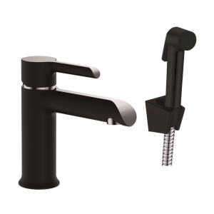 Смеситель для раковины с гигиеническим душем Haiba HB12805-7, черный
