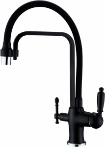 Смеситель Zorg Sanitary ZR 342-6 YF Black для кухонной мойки Смеситель Zorg Sanitary ZR 342-6 YF Black для кухонной мойки