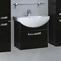 Тумба с раковиной Акватон Ария 50 черный глянец