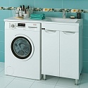 Тумба напольная Лидер 56 с умывальником над стиральной машиной Лидер 120 правая